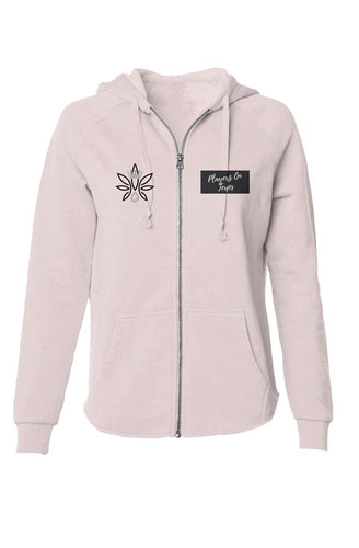 Womens Lightweight Wash Zip Hoodie