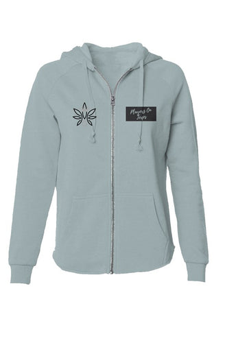 Womens Lightweight Wash Zip Hoodie