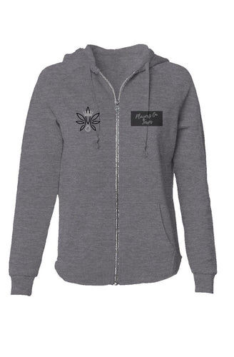 Womens Lightweight Wash Zip Hoodie